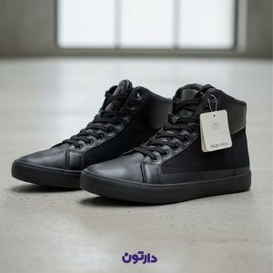 نیم بوت مردانه مشکی برند piaza کد 6448